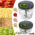 Pull-String Food Chopper — 600ml Manual Mini Processor