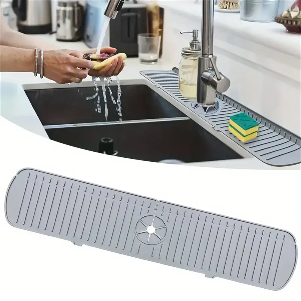 Silicone Faucet Splash Mat — Sink Splash Guard