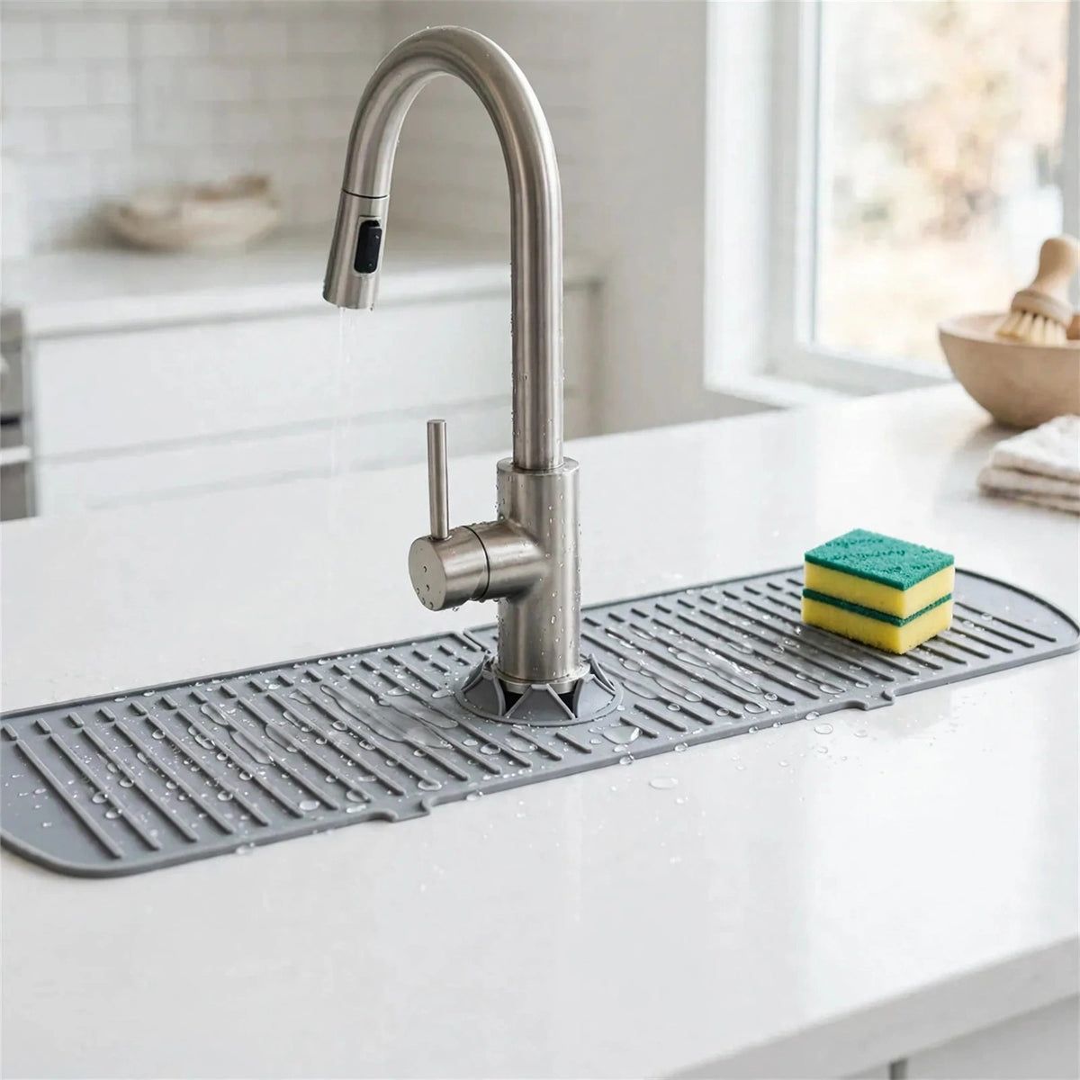 Silicone Faucet Splash Mat — Sink Splash Guard