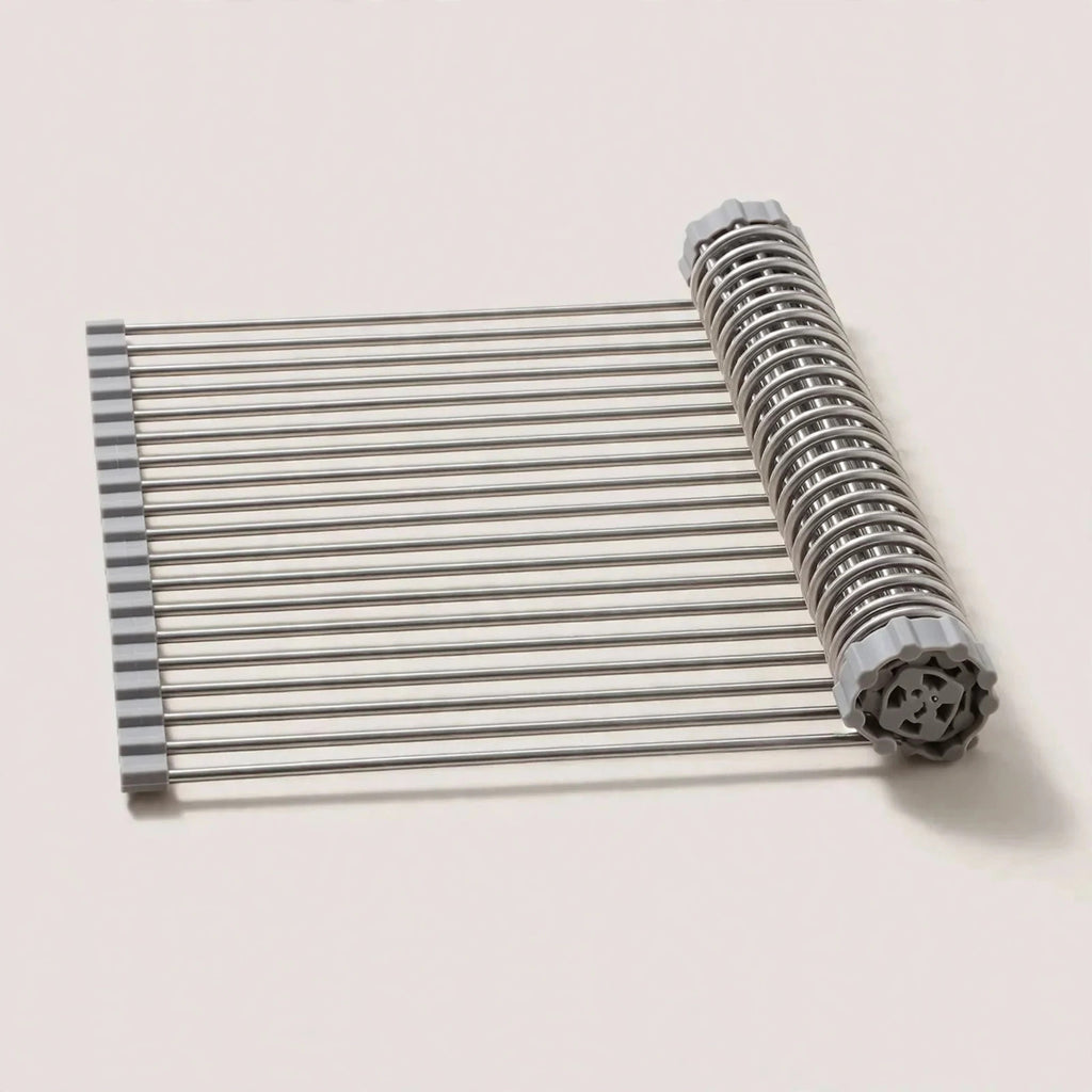 Roll-Up Over-Sink Drying Rack — Stainless Steel