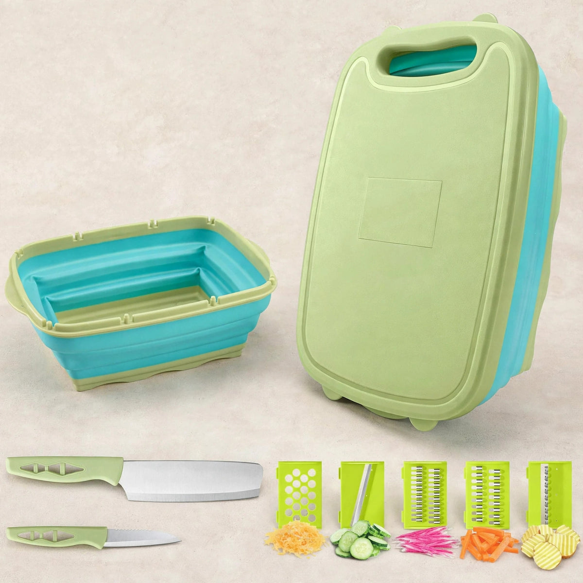 Folding Cutting Board with Built-In Colander — 9-in-1